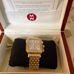 Michele Deco Watch Gold with Diamonds
